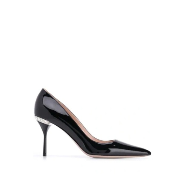 NWT Miu Miu Black Patent Leather Heels - Picture 1 of 9
